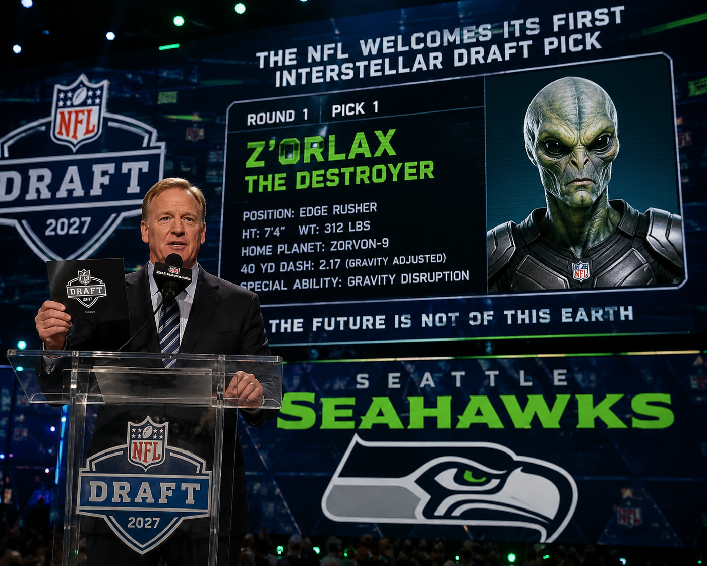 NFL Teams Scramble for ‘First Alien Pick’ as League Prepares for Imminent Invasion