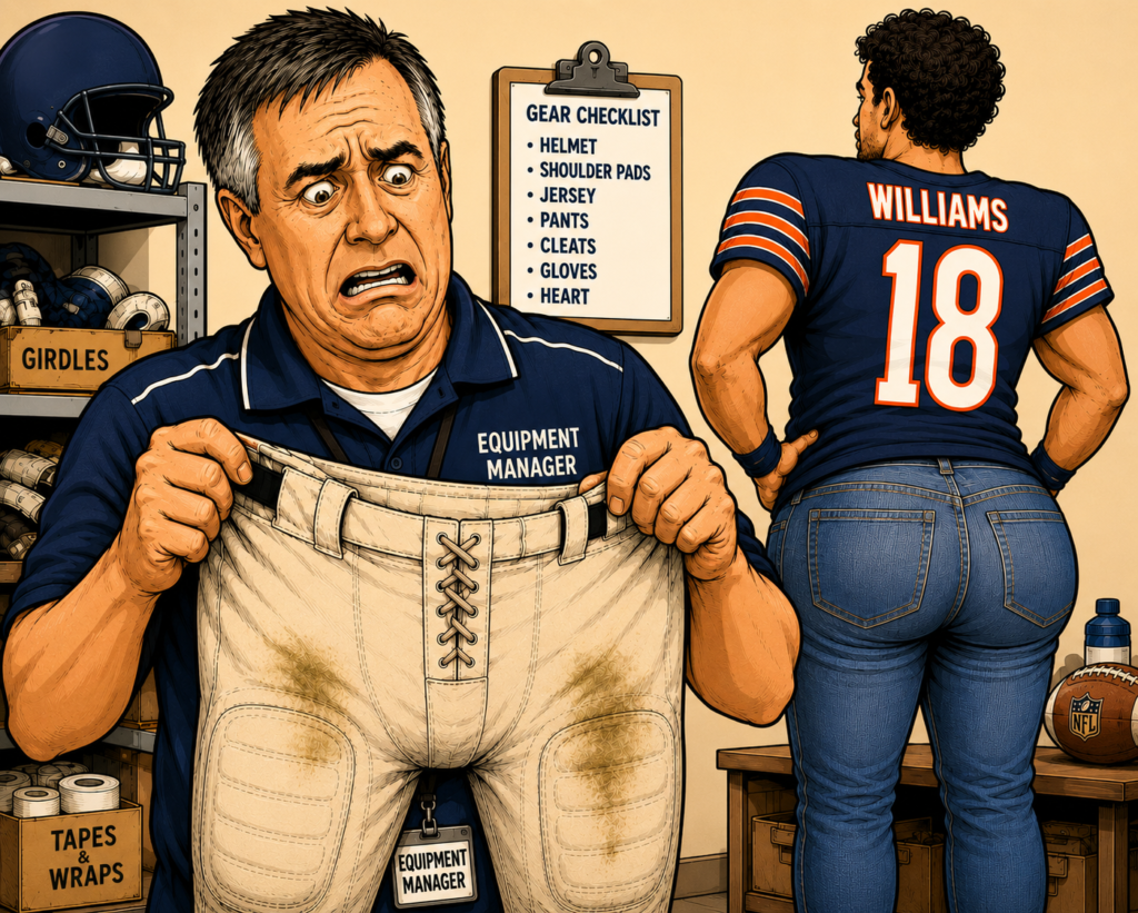 Caleb Williams Gets BBL, Bears Scramble To Find Pants That Fit