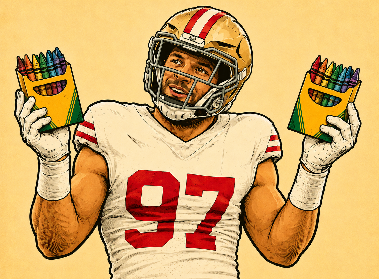 Nick Bosa Out Against Rams After Eating Box Of Crayons