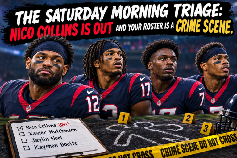 The Saturday Morning Triage:  Nico Collins is Out, and Your Roster is a Crime Scene