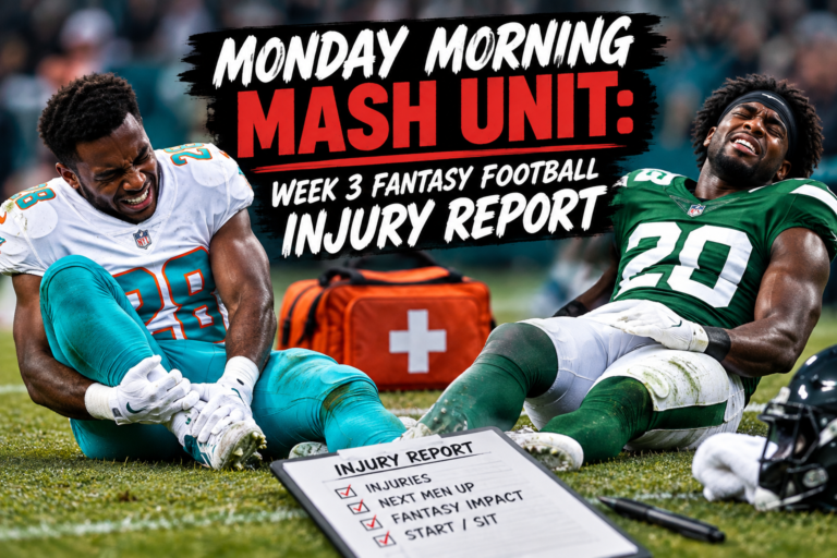 Monday Morning MASH Unit: Week 3 Fantasy Football Injury Report