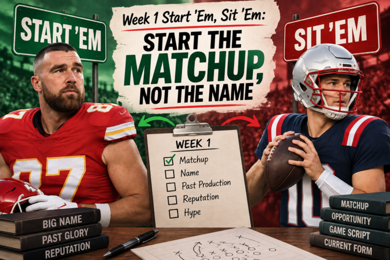 Week 1 Start ‘Em, Sit ‘Em: Start the Matchup, Not the Name