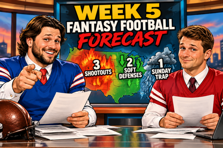 Week 5 Fantasy Football Forecast: 3 Shootouts, 2 Soft Defenses & 1 Sunday Trap