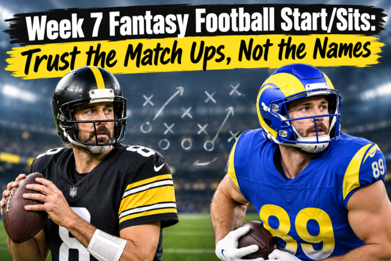 Week 7 Fantasy Football Start/Sits:  Trust the Match Ups, Not the Names